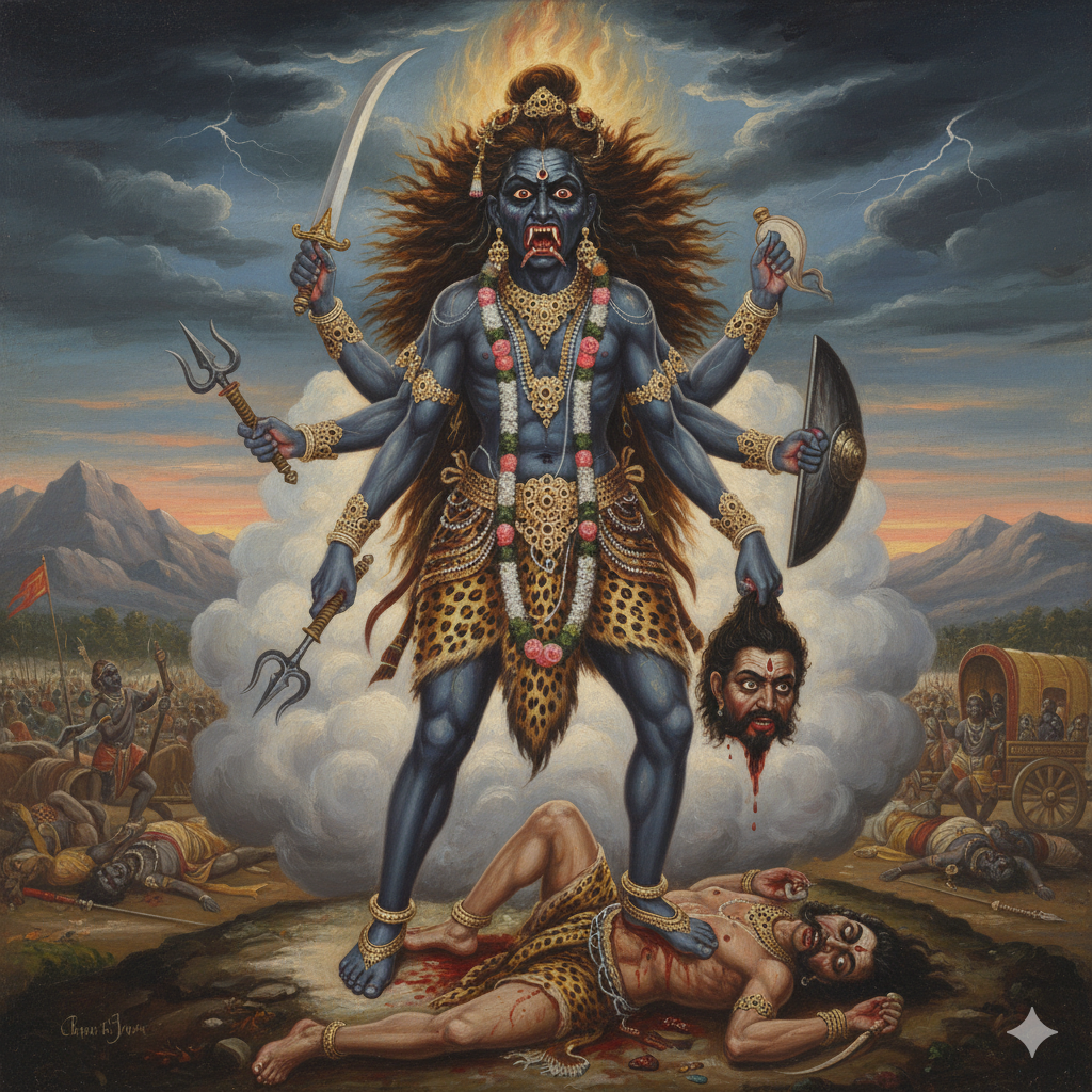 Sandhi Puja for Chamunda roop of Durga